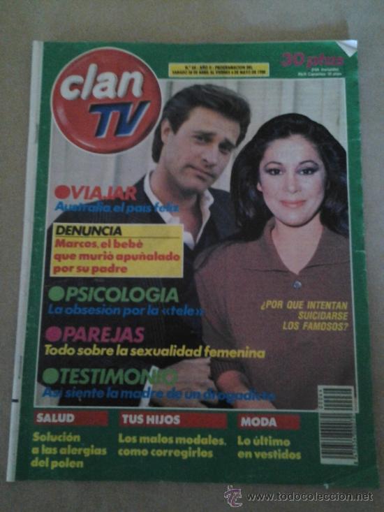 Coleccionismo de Revistas y Peri&oacute;dicos: CLAN TV &iquest;PORQUE INTENTAN SUICIDARSE LOS FAMOSOS? ISABEL PANTOJA EN PORTADA