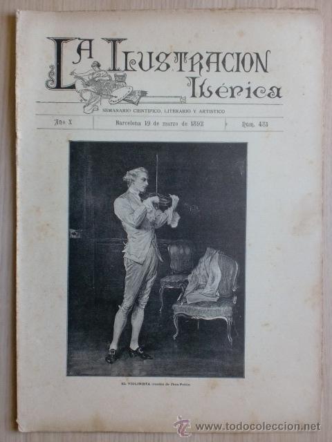 Coleccionismo de Revistas y Peri&oacute;dicos: REVISTA LA ILUSTRACION IBERICA. A&Ntilde;O X. N&ordm; 481. BARCELONA. 19 MARZO 1892. VER DESCRIPCION