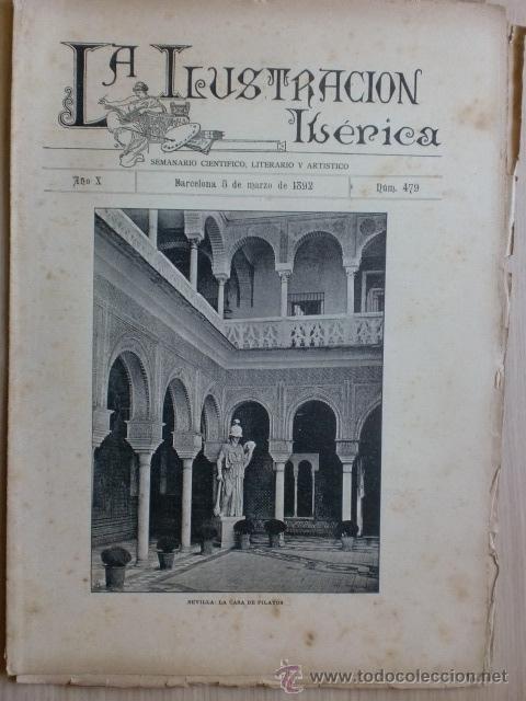 Coleccionismo de Revistas y Peri&oacute;dicos: REVISTA LA ILUSTRACION IBERICA. A&Ntilde;O X. N&ordm; 479. BARCELONA. 5 MARZO 1892. VER DESCRIPCION