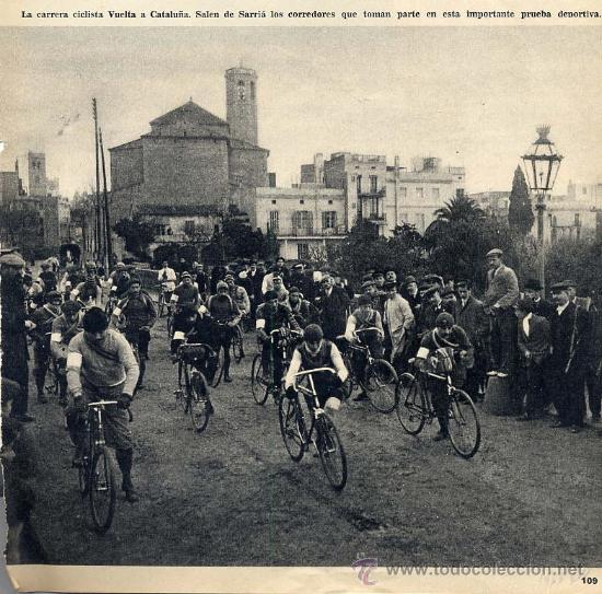 Coleccionismo de revistas y peri&oacute;dicos: CICLISMO 1910 SARRIA -BARCELONA SALIDA CARRERA HOJA REVISTA 1966