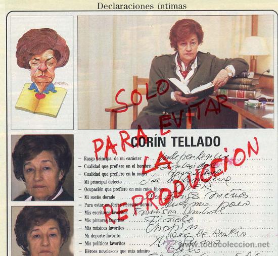Coleccionismo de Revistas y Peri&oacute;dicos: CORIN TELLADO 1991 DECLARACIONES INTIMAS HOJA REVISTA