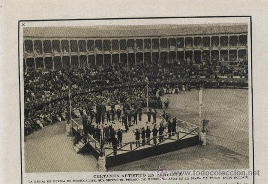 Coleccionismo de revistas y peri&oacute;dicos: La banda de m&uacute;sica de Portugalete en la plaza de toros de Pamplona - 1918
