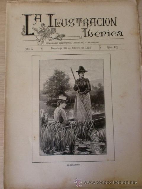 Coleccionismo de Revistas y Peri&oacute;dicos: REVISTA LA ILUSTRACION IBERICA. A&Ntilde;O X. N&ordm; 477. BARCELONA 20 FEBRERO 1892. VER DESCRIPCION