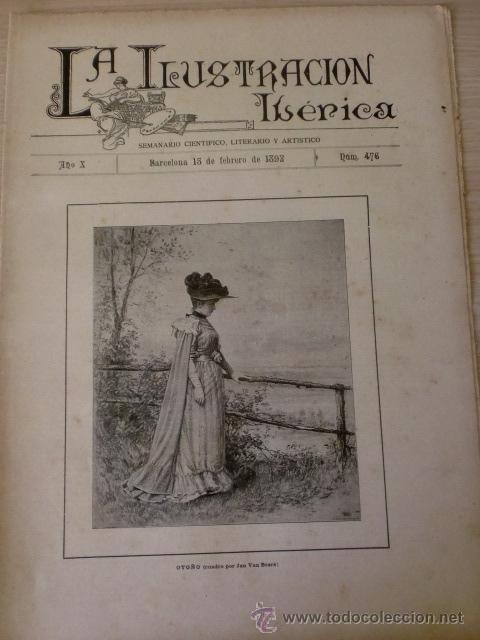 Coleccionismo de Revistas y Peri&oacute;dicos: REVISTA LA ILUSTRACION IBERICA. A&Ntilde;O X. N&ordm; 476. BARCELONA 13 FEBRERO 1892. VER DESCRIPCION