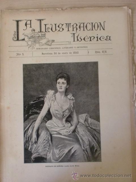 Coleccionismo de Revistas y Peri&oacute;dicos: REVISTA LA ILUSTRACION IBERICA. A&Ntilde;O X. N&ordm; 474. BARCELONA 30 ENERO 1892. VER DESCRIPCION