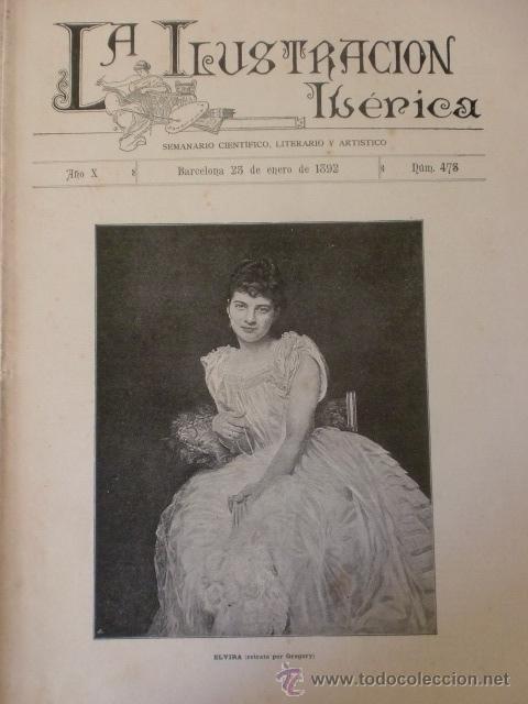 Coleccionismo de Revistas y Peri&oacute;dicos: REVISTA LA ILUSTRACION IBERICA. A&Ntilde;O X. N&ordm; 473. BARCELONA 23 ENERO 1892. VER DESCRIPCION