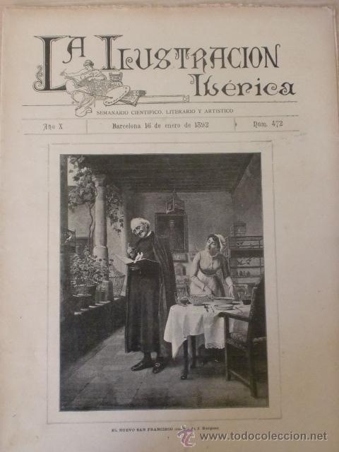 Coleccionismo de Revistas y Peri&oacute;dicos: REVISTA LA ILUSTRACION IBERICA. A&Ntilde;O X. N&ordm; 472. BARCELONA 16 ENERO 1892. VER DESCRIPCION