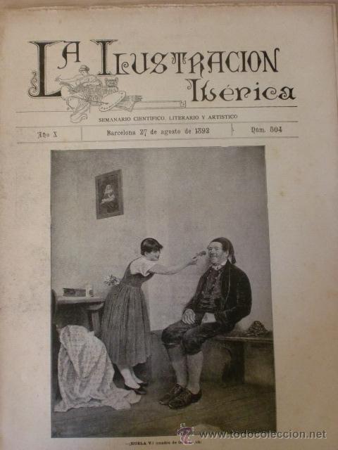 Coleccionismo de Revistas y Peri&oacute;dicos: REVISTA LA ILUSTRACION IBERICA. A&Ntilde;O X. N&ordm; 504. BARCELONA. 27 AGOSTO 1892. VER DESCRIPCION