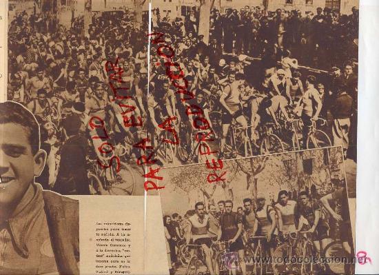 Coleccionismo de revistas y peri&oacute;dicos: CICLISMO 1936 TARRAGONA -MADRID 2 HOJAS REVISTA