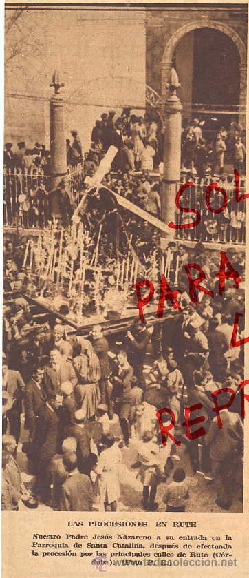 Coleccionismo de Revistas y Peri&oacute;dicos: RUTE 1935 SEMANA SANTA JESUS NAZARENO RETAL HOJA REVISTA