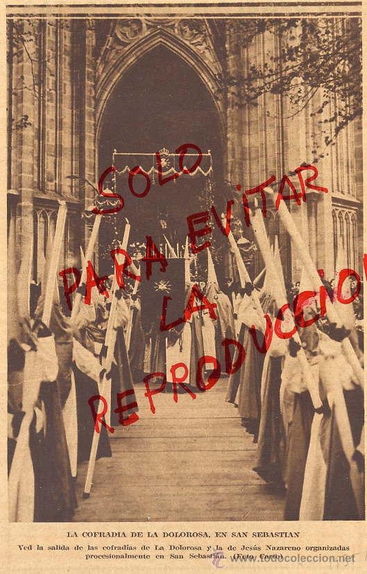 Coleccionismo de Revistas y Peri&oacute;dicos: SAN SEBASTIAN 1935 COFRADIA LA DOLOROSA SEMANA SANTA HOJA REVISTA