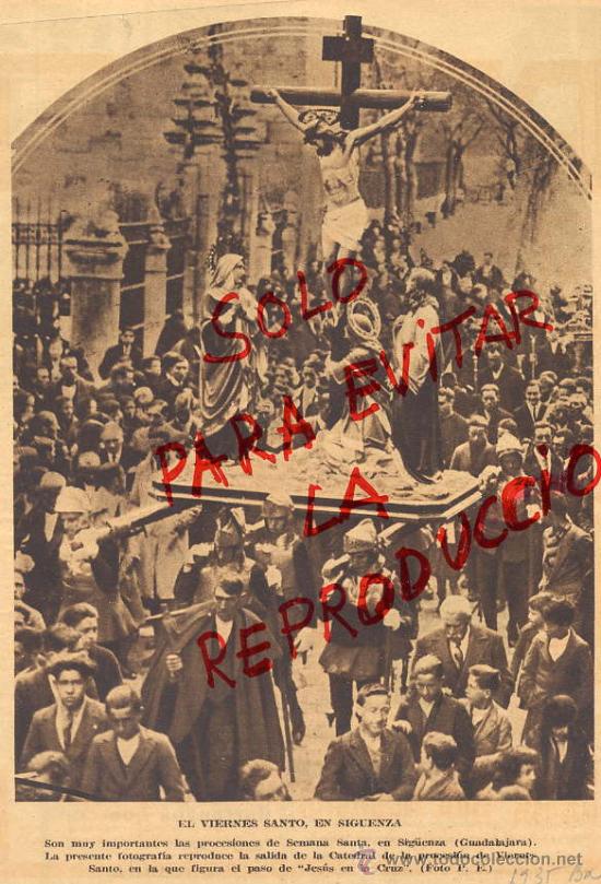 Coleccionismo de Revistas y Peri&oacute;dicos: SIG&Uuml;ENZA 1935 PROCESI&Oacute;N SEMANA SANTA HOJA REVISTA