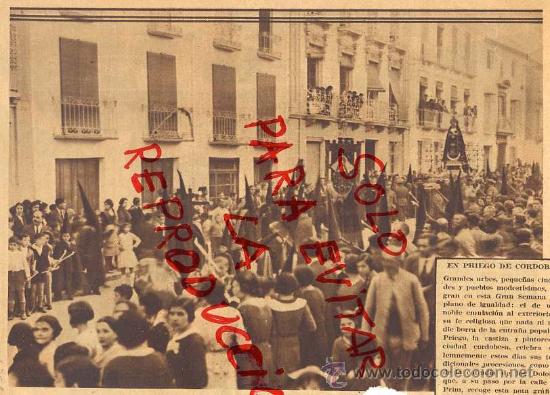 Coleccionismo de Revistas y Peri&oacute;dicos: PRIEGO 1935 CORDOBA DEMANA SANTA VIRGEN DE LOS DOLORES HOJA REVISTA