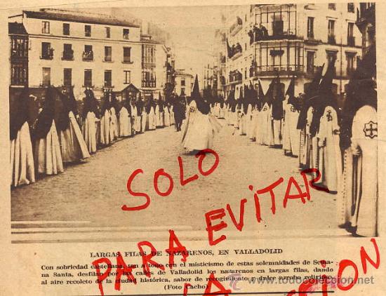 Coleccionismo de Revistas y Peri&oacute;dicos: VALLADOLID 1935 SEMANA SANTA  NAZARENOS HOJA REVISTA