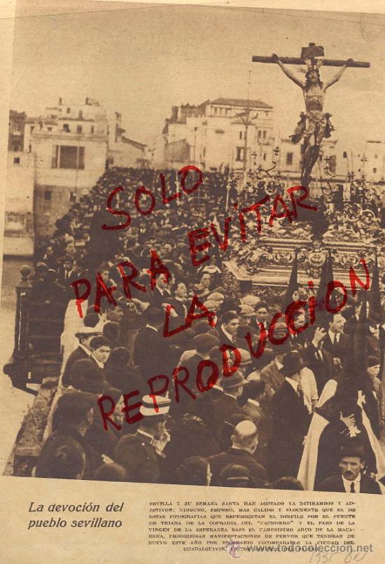 Coleccionismo de Revistas y Peri&oacute;dicos: SEVILLA 1935 COFRADIA DEL CACHORRO SEMANA SANTA HOJA REVISTA
