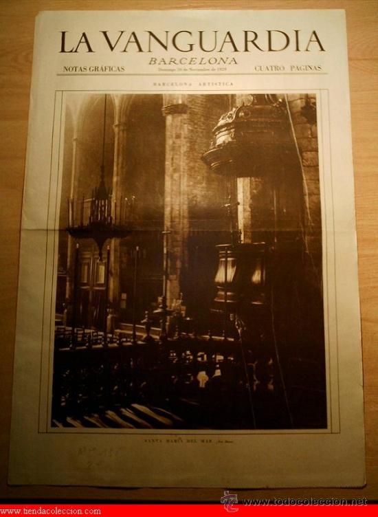 Collection Magazines and Newspapers: La Vanguardia. Notas gr&aacute;ficas Barcelona 10 de Noviembre de 1929