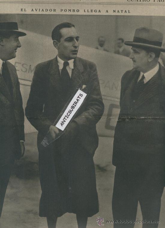 Coleccionismo de Revistas y Peri&oacute;dicos: LA VANGUARDIA A&Ntilde;O 1934 AVIACION AVIADOR POMBO HERRERA ARMIJO RAID ESPA&Ntilde;A MEJICO MEXICO