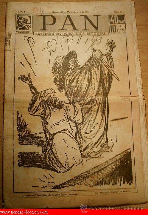 Collectionnisme de Revues et Journaux: PAN Sintesis de toda idea Mundial. Buenos Aires , Noviembre 13 de 1935