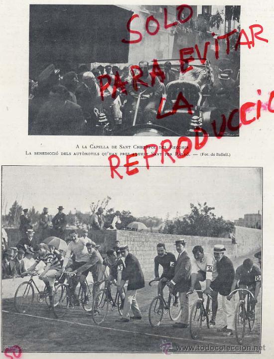Coleccionismo de revistas y peri&oacute;dicos: BARCELONA 1907 SAN CRISTOBAL Y CICLISMO EN LAS ARENAS HOJA REVISTA