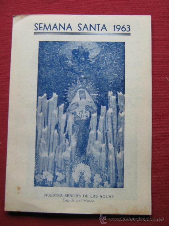Coleccionismo de Revistas y Peri&oacute;dicos: PROGRAMA DEL DIA - SEMANA SANTA SEVILLA 1963 - PUBLICIDAD CASA RUBIO - VER ADICIONALES