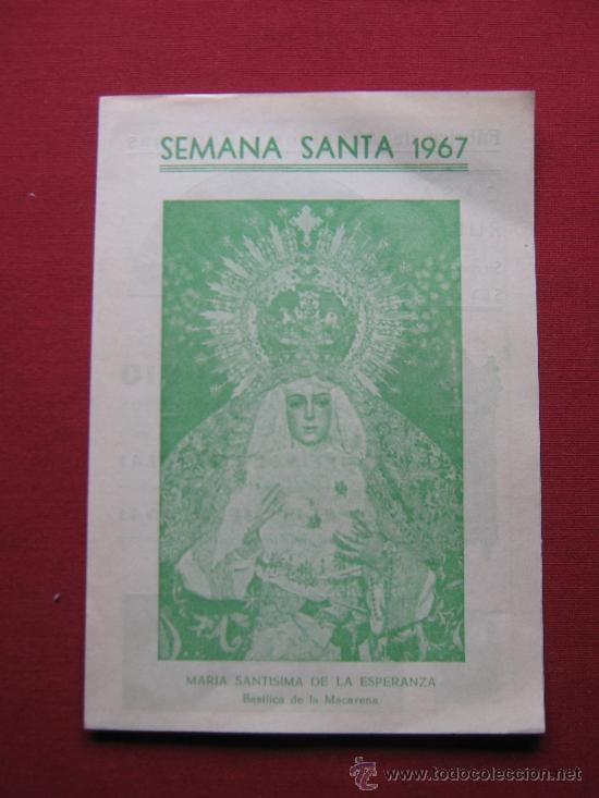 Coleccionismo de Revistas y Peri&oacute;dicos: PROGRAMA DEL DIA - SEMANA SANTA SEVILLA 1967 - PUBLICIDAD CASA RUBIO - VER ADICIONALES
