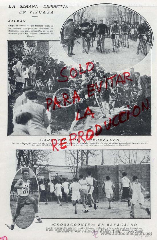 Coleccionismo de revistas y peri&oacute;dicos: BILBAO-BARACALDO 1928 CICLISMO Y ATLETISMO HOJA REVISTA