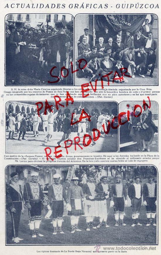 Coleccionismo de Revistas y Peri&oacute;dicos: PASAJES DE SAN PEDRO REINA SEMANA VASCA - LA SAULE DANZANTES HOJA REVISTA