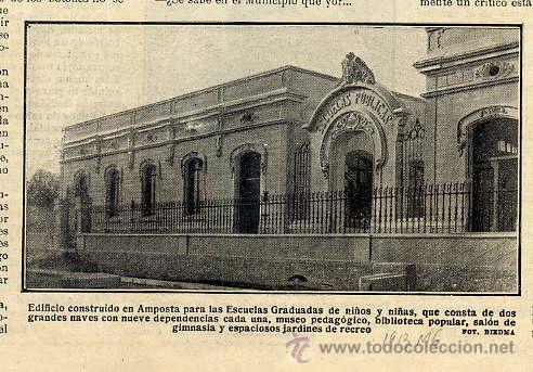 Coleccionismo de Revistas y Peri&oacute;dicos: AMPOSTA 1913 NUEVAS ESCUELAS NI&Ntilde;OS, FOTO RETAL HOJA REVISTA