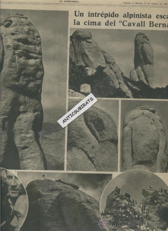Collection Magazines and Newspapers: LA VANGUARDIA ANY 1936 MONTSERRAT CAVALL BERNAT ALPINISME ALPINISMO JOSE COSTA
