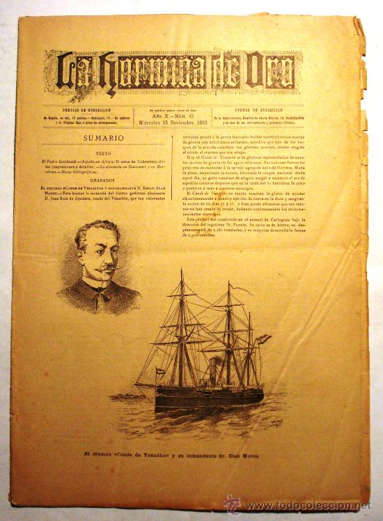 Coleccionismo de revistas y peri&oacute;dicos: REVISTA LA HORMIGA DE ORO -MIERCOLES 15 NOVIEMBRE 1893 - N&ordm; 42 -