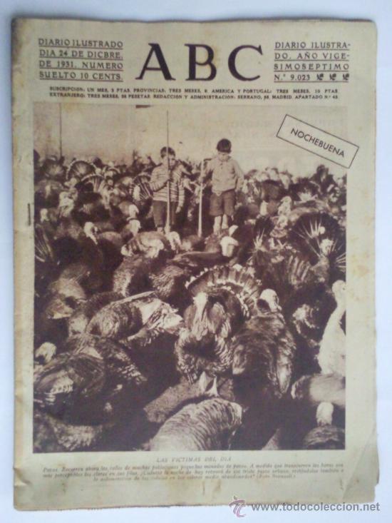 Coleccionismo de revistas y peri&oacute;dicos: PERIODICO ABC, N&ordm; 9023, 24 DE DICIEMBRE  DE 1931