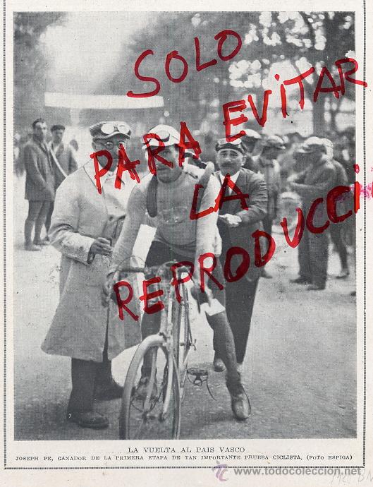 Coleccionismo de revistas y peri&oacute;dicos: CICLISMO 1925 VUELTA AL PAIS VASCO JOEPH PE PRIMERA ETAPA HOJA REVISTA