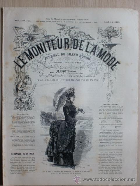 Collezionismo di Riviste e Giornali: REVISTA LE MONITEUR DE LA MODE. JOURNAL DU GRAND MODE. N&ordm; 14. 4 ABRIL 1885 . VER DESCRIPCION.