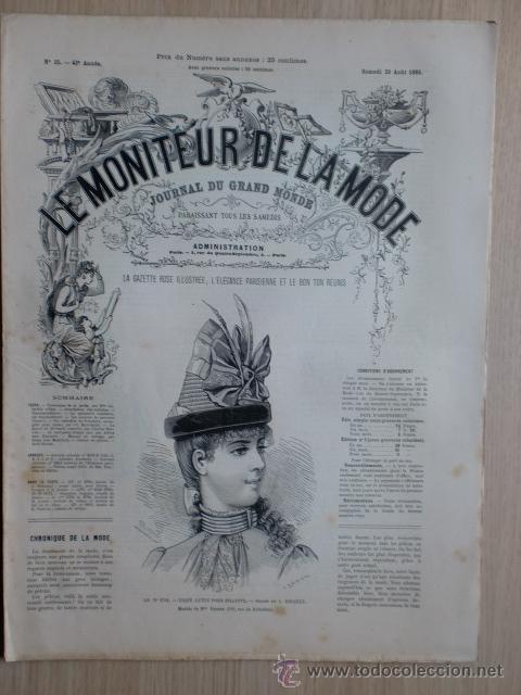 Collezionismo di Riviste e Giornali: REVISTA LE MONITEUR DE LA MODE. JOURNAL DU GRAND MODE. N&ordm; 35. 29 AGOSTO 1885 . VER DESCRIPCION.