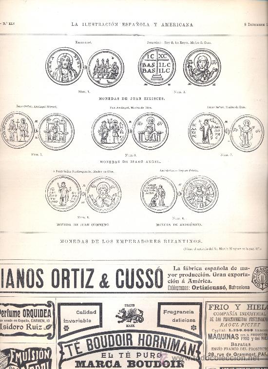 Collection Magazines and Newspapers: REVSITA A&Ntilde;O 1904 MONEDAS BIZANTINAS EMPERADORES BIZANTINOS PRIMERAS MONEDAS CRISTIANAS MARTIN MINGUE