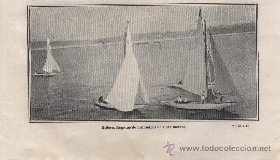 Coleccionismo de revistas y peri&oacute;dicos: * BILBAO * Regatas de balandros - 1910