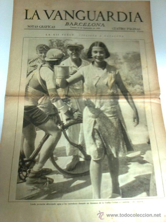 Coleccionismo de Revistas y Peri&oacute;dicos: La XII vuelta ciclista a Catalunya. La Vanguardia 12 septiembre 1930. 4 pag.