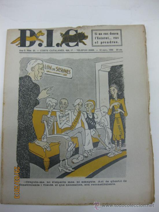 Collezionismo di Riviste e Giornali: D.I.C. N&ordm; 38. REVISTA POLITICO HUMORISTICA.12 de marzo de 1932.