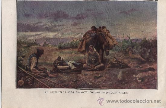 Coleccionismo de Revistas y Peri&oacute;dicos: Un alto en la vida errante/ reproducci&oacute;n de cuadro de Joaqu&iacute;n Araujo - 1910