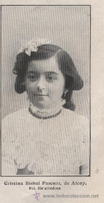 Coleccionismo de Revistas y Peri&oacute;dicos: Concurso de belleza infantil de Blanco y Negro: Cristina Bisbal Pascual, de Alcoy * ALCOI * - 1910