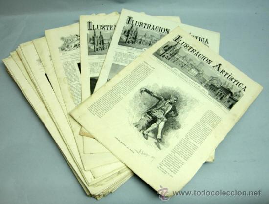 Coleccionismo de Revistas y Peri&oacute;dicos: Revista Ilustraci&oacute;n Art&iacute;stica 1882 n&ordm; 11 a 22 - 24 - 26 a 32 - 34 a 36 - 38 - 39 - 41 a 46
