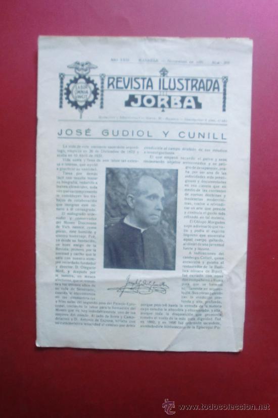 Sammeln von Zeitschriften und Zeitungen: REVISTA ILUSTRADA JORBA MANRESA NOVIEMBRE 1931 NUM. 266 - JOS&Eacute; GUDIOL Y CUNILL