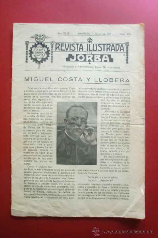 Sammeln von Zeitschriften und Zeitungen: REVISTA ILUSTRADA JORBA MANRESA MAYO 1931 NUM. 260 - MIGUEL COSTA Y LLOVERA - CATALOGO JORBA