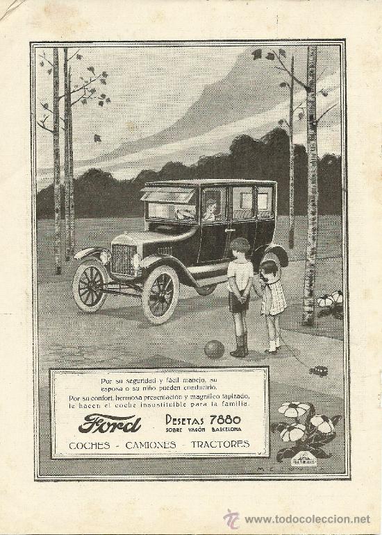 Coleccionismo de revistas y peri&oacute;dicos: Publicidad autom&oacute;viles Ford / dibujo de Mezquita - 1924