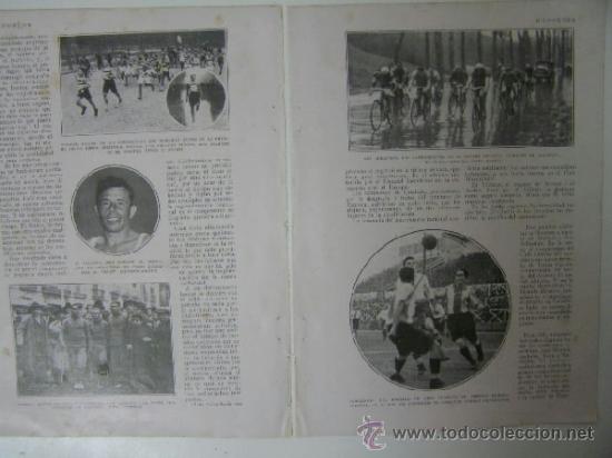 Coleccionismo de revistas y peri&oacute;dicos: deportes,ciclismo circuito de lasarte,futbol, real union,2 hoja revista 1926,ref rob bols4