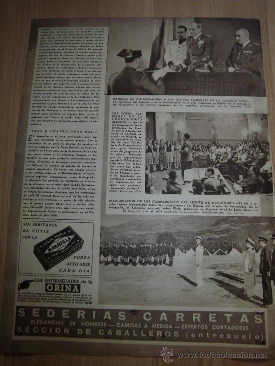 Coleccionismo de Revistas y Peri&oacute;dicos: ENTREGA DESPACHOS NUEVOS TENIENTES DE LA GUARDIA CIVIL/CAMPAMENTO FRENTE HOJA DE REVISTA SEMANA 1943