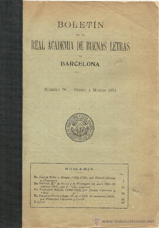 Collection Magazines and Newspapers: Bolet&iacute;n de la Real Academia de Bellas Letras - 1921