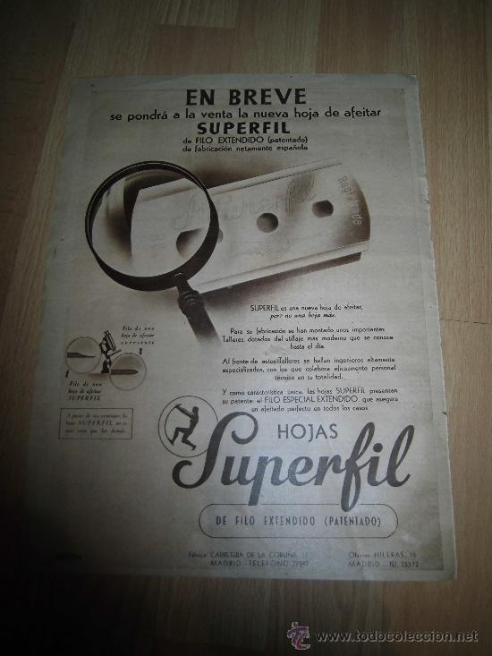 Coleccionismo de Revistas y Peri&oacute;dicos: HOJAS SUPERFIL HOJA DE AFEITADO HOJA REVISTA SEMANA 1943