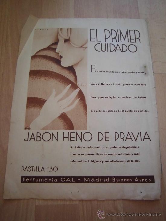 Coleccionismo de revistas y peri&oacute;dicos: PUBLICIDAD JABON HENO DE PRAVIA HOJA REVISTA ABC  1932