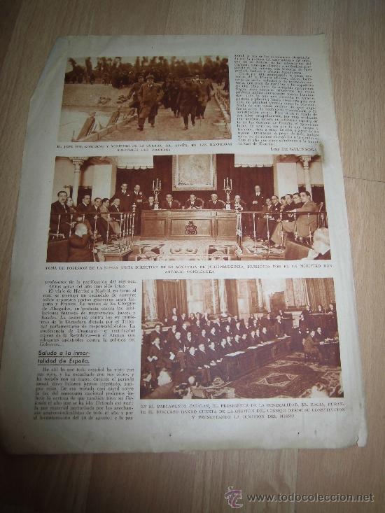 Coleccionismo de Revistas y Peri&oacute;dicos: EL SE&Ntilde;OR AZA&Ntilde;A EN LAS MANIOBRAS MILITARES DEL PISUERGA/CALLE ATOCHA DE MADRID HOJA REVISTA ABC  1932